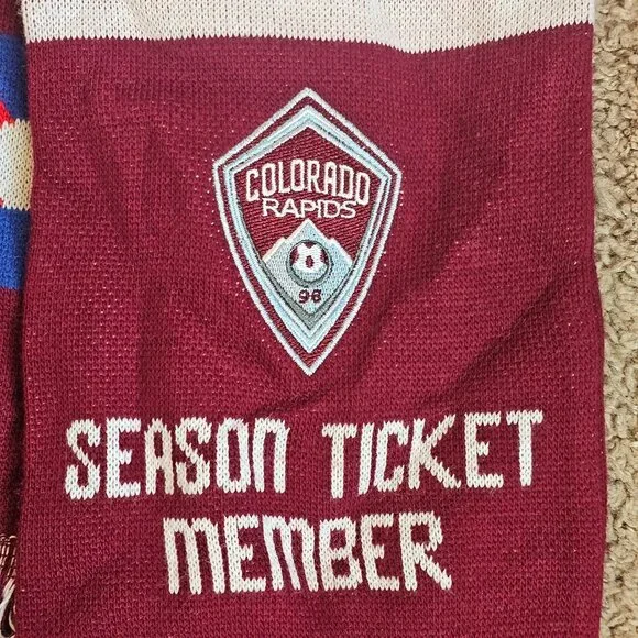 Colorado Rapids Scarves Soccer Lot 2 MLS Season Ticket Knit Ruffneck Vintage 96 - Picture 7 of 13
